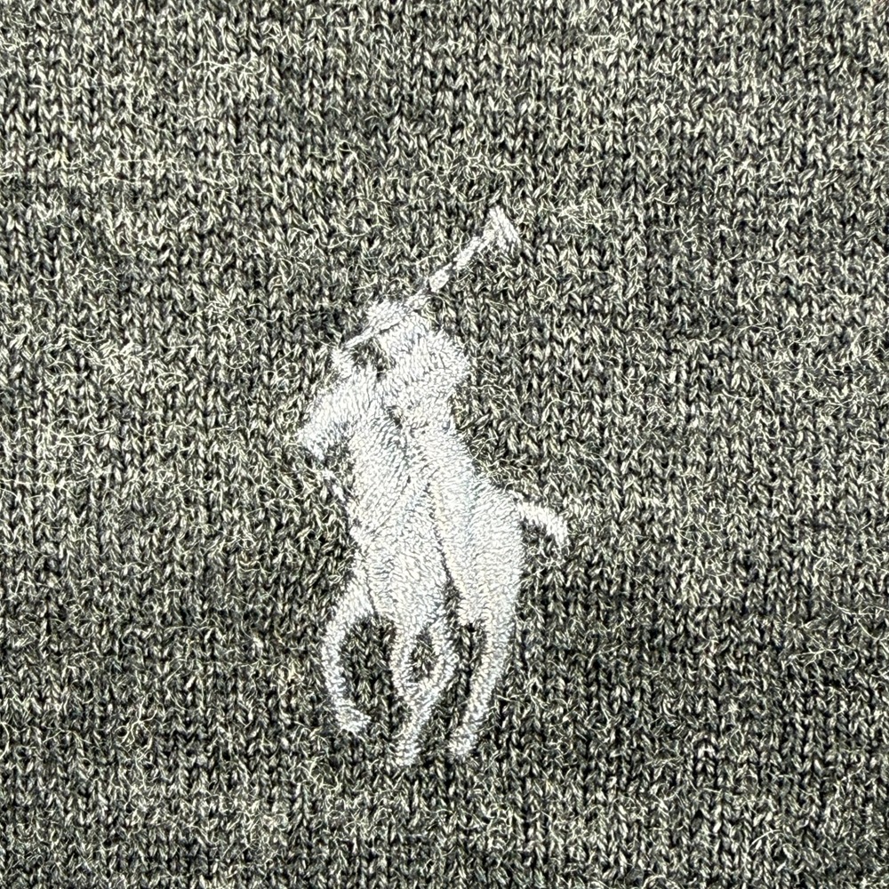 Polo Ralph Lauren Merino Wool Sweater Mens Large Gray Crewneck Pony Logo - Picture 4 of 9